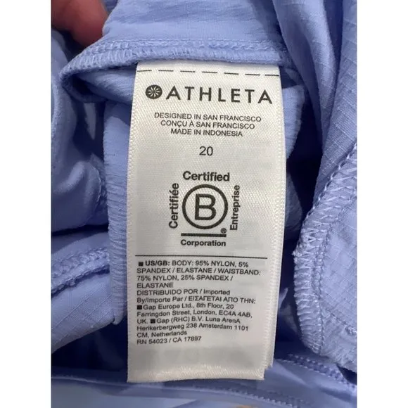 ATHLETA Trekkie North Short New size 20 Swallowtail Blue