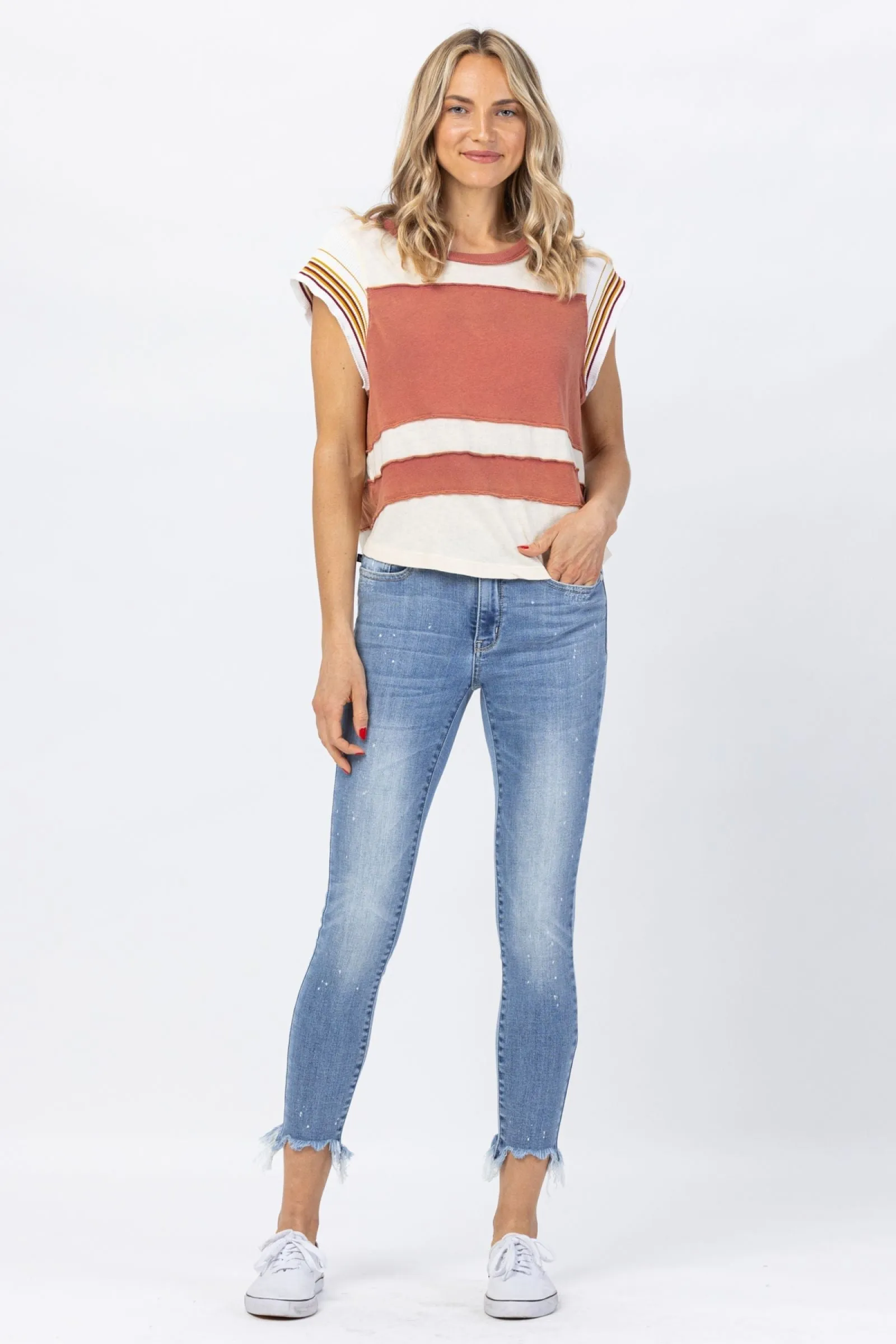 BEACH SPLASH SHARK BITE SKINNY BY JUDY BLUE