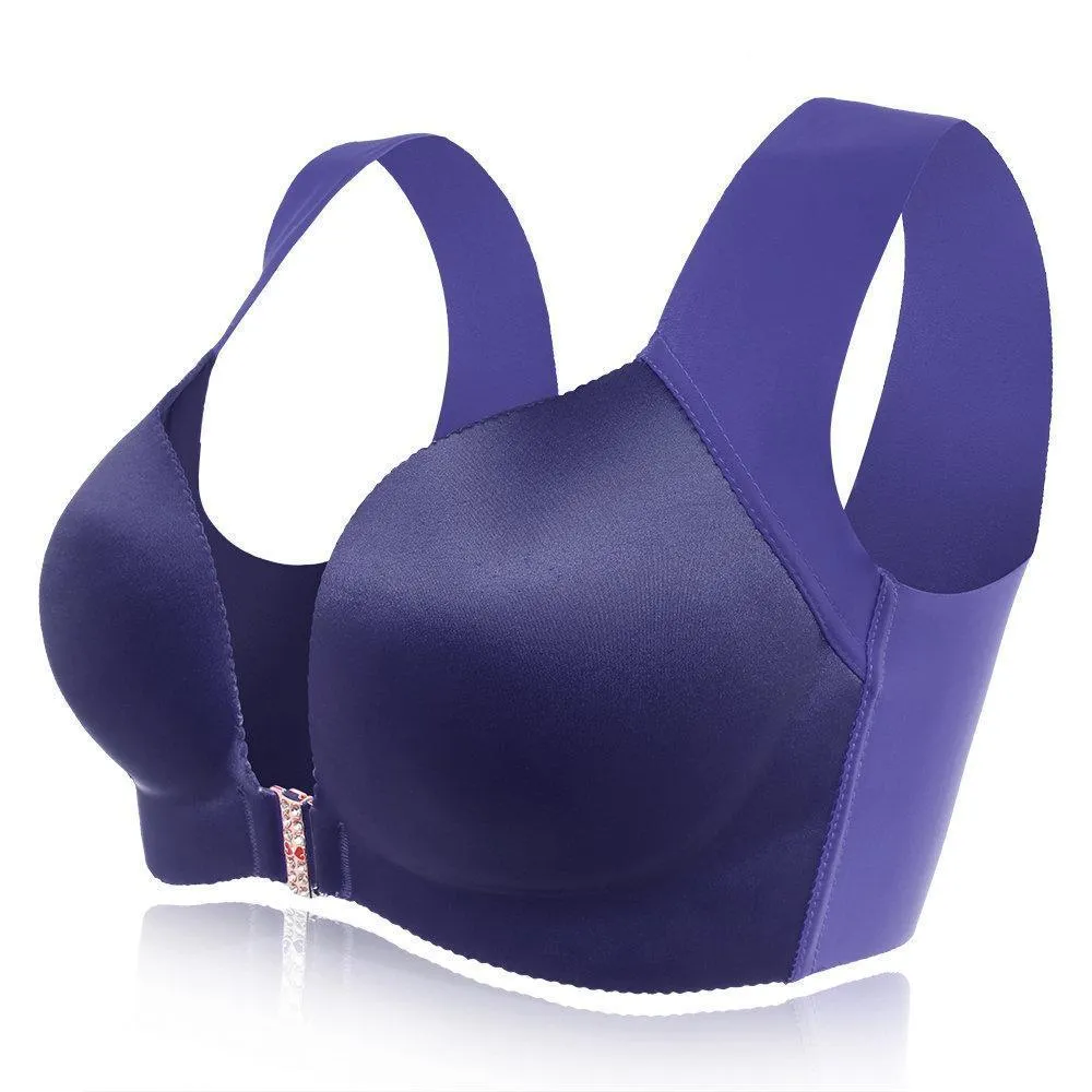 Comfortable Front Closure Seamless Wireless Bras - Red