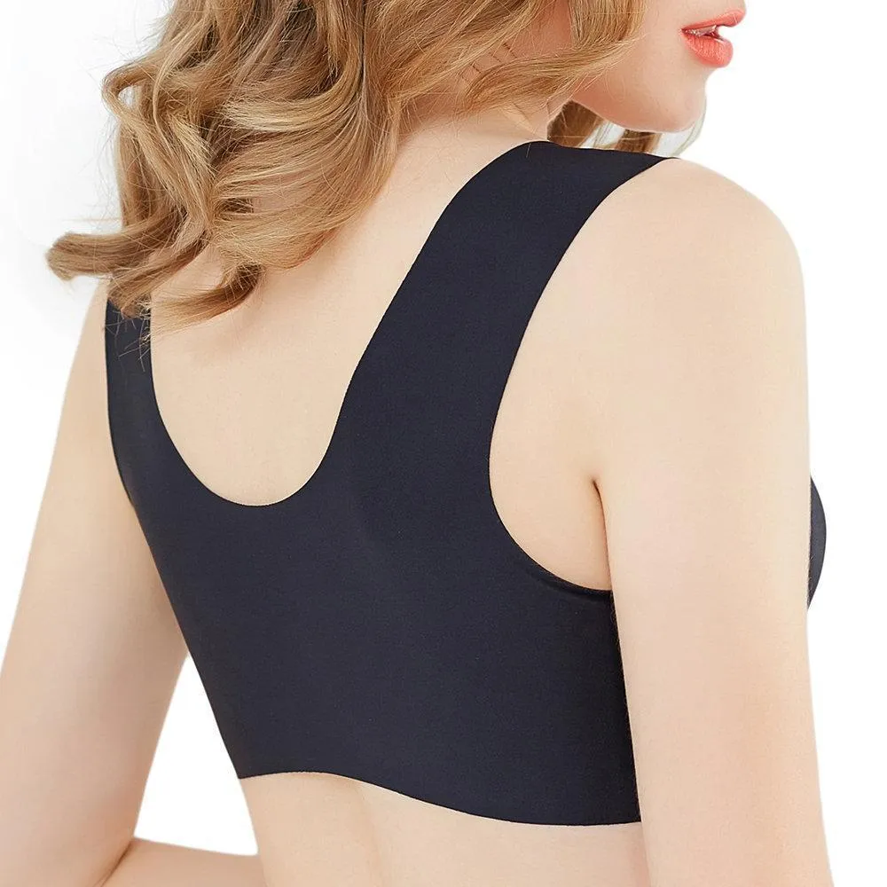 Comfortable Front Closure Seamless Wireless Bras - Red