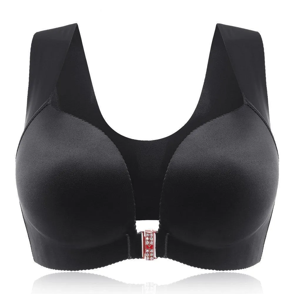 Comfortable Front Closure Seamless Wireless Bras - Red
