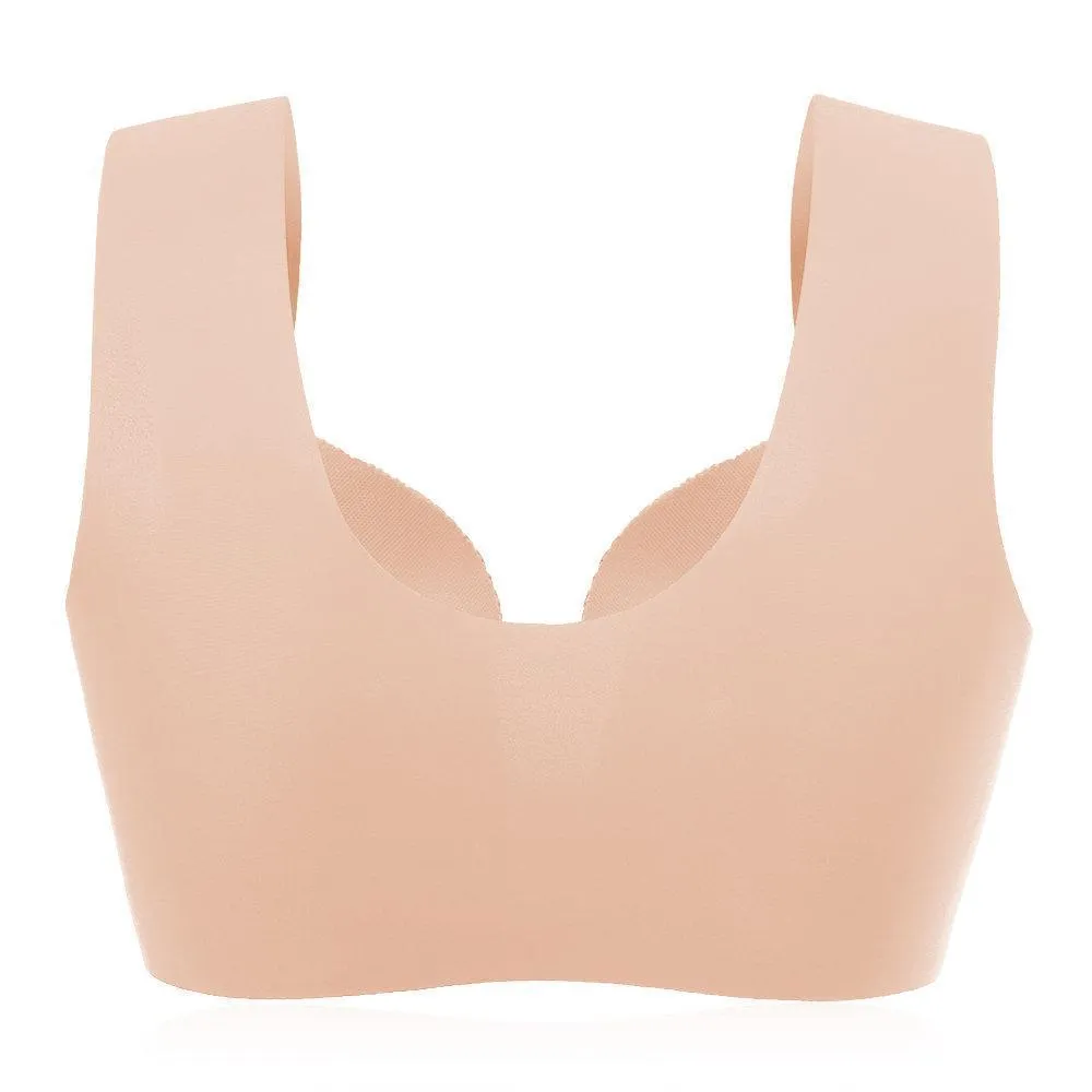 Comfortable Front Closure Seamless Wireless Bras - Red