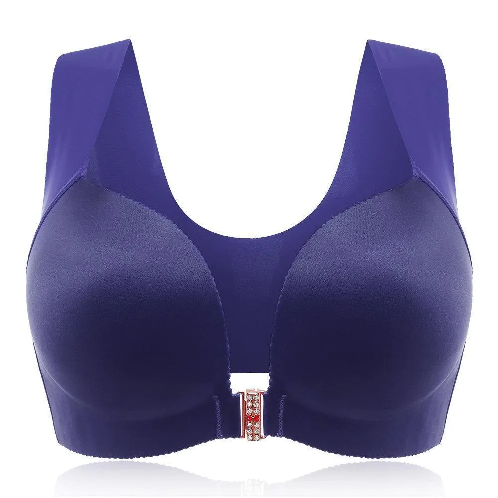 Comfortable Front Closure Seamless Wireless Bras - Red