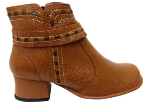 J Gean Bettie Womens Comfortable Leather Ankle Boots Made In Brazil