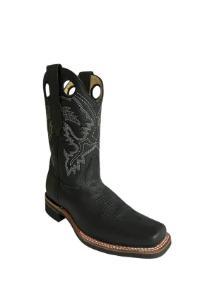 Los Altos Rodeo Square Toe And Rubber Sole Grisly Black - 8132705