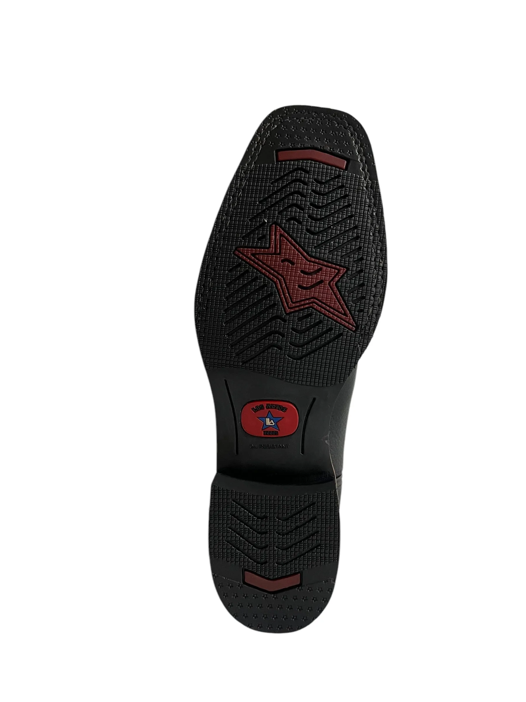 Los Altos Rodeo Square Toe And Rubber Sole Grisly Black - 8132705