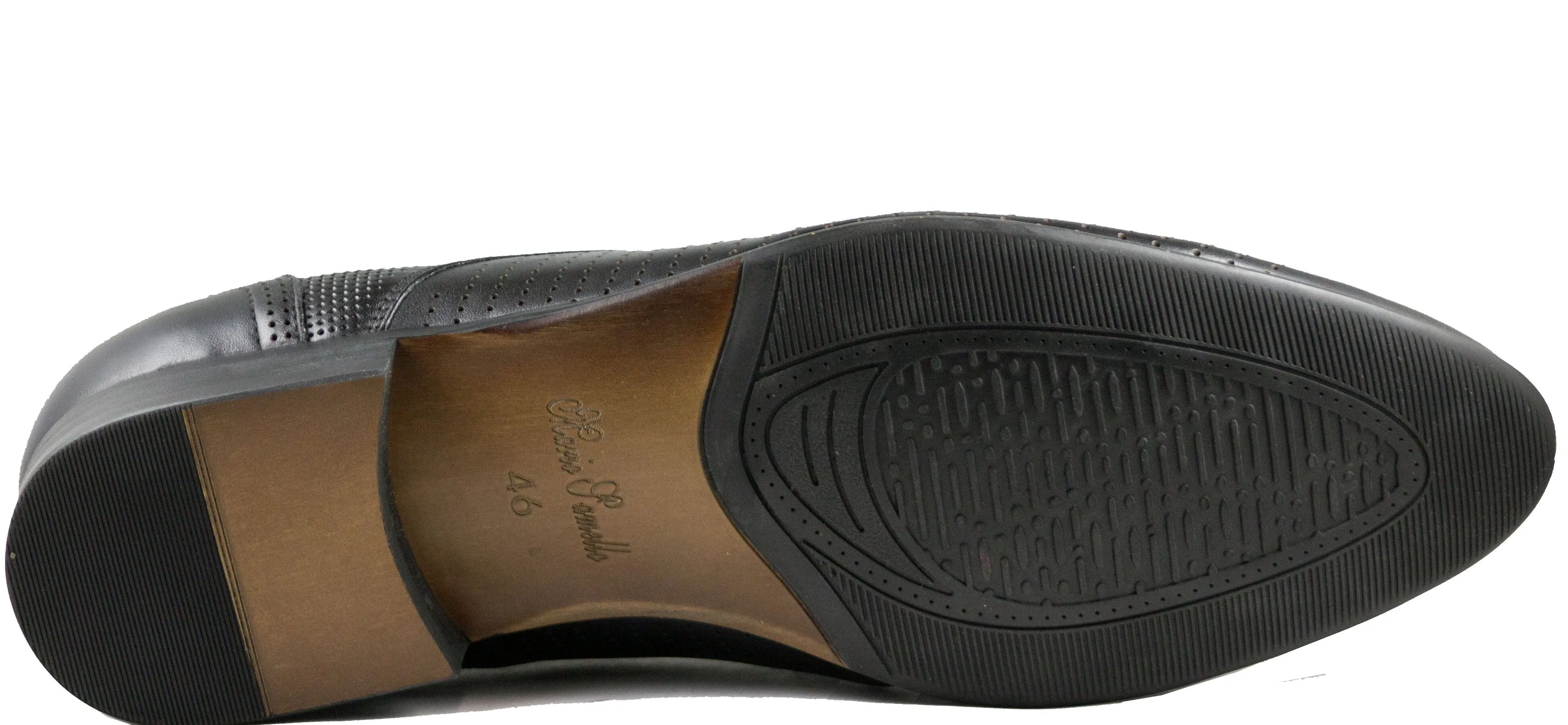 Mario Samello Men's Black Leather Dress Shoes  N89
