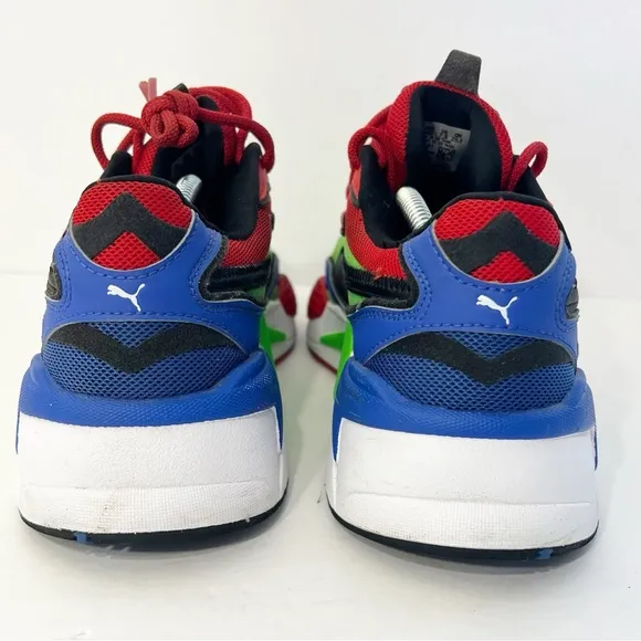 Men’s Puma RS-X³ Tailored Sneakers Fluo Green Black-Dazzling Blue Men’s Size 7.5