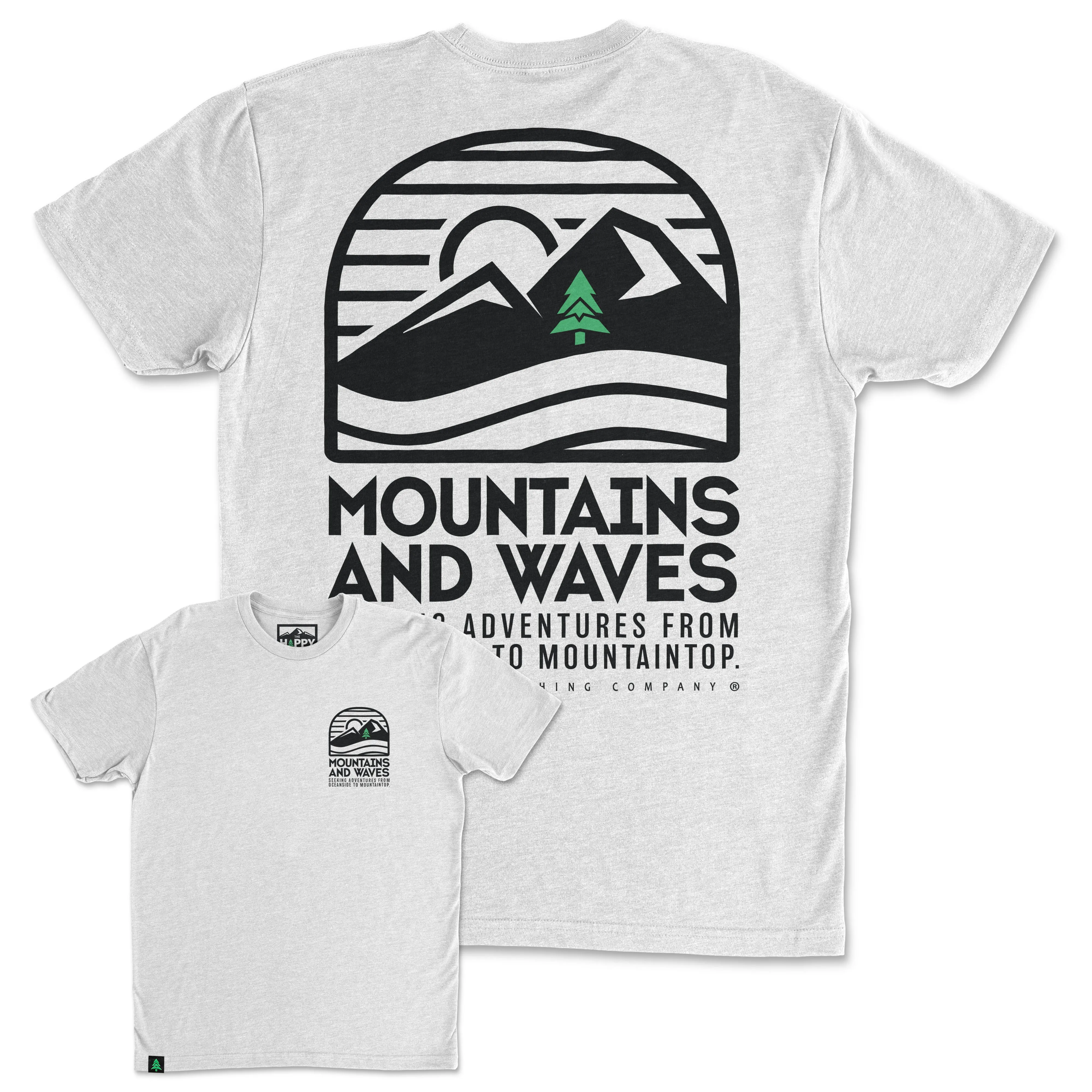 Mountains and Waves Back Print 'Trail Tee' | Lightweight Blend |