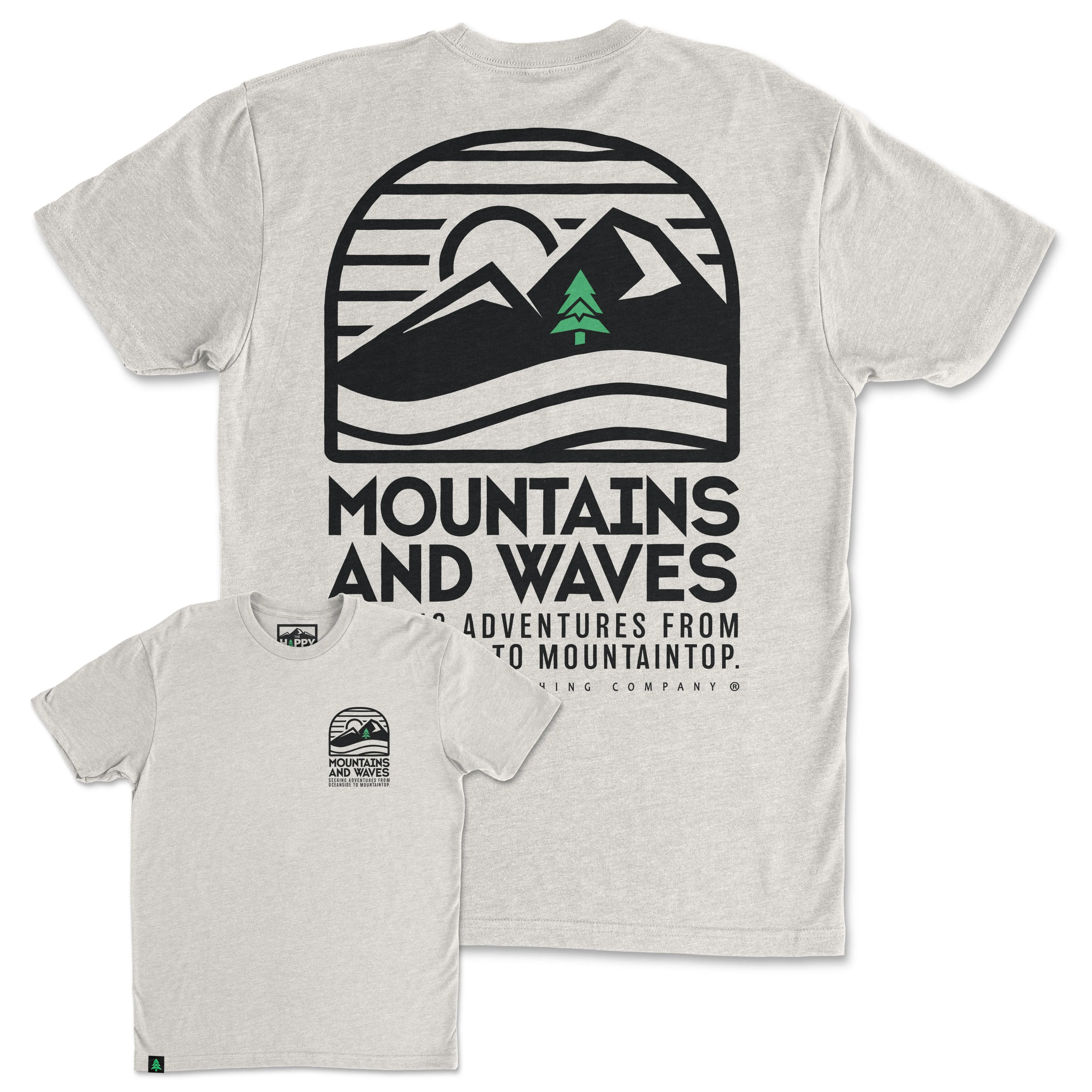 Mountains and Waves Back Print 'Trail Tee' | Lightweight Blend |