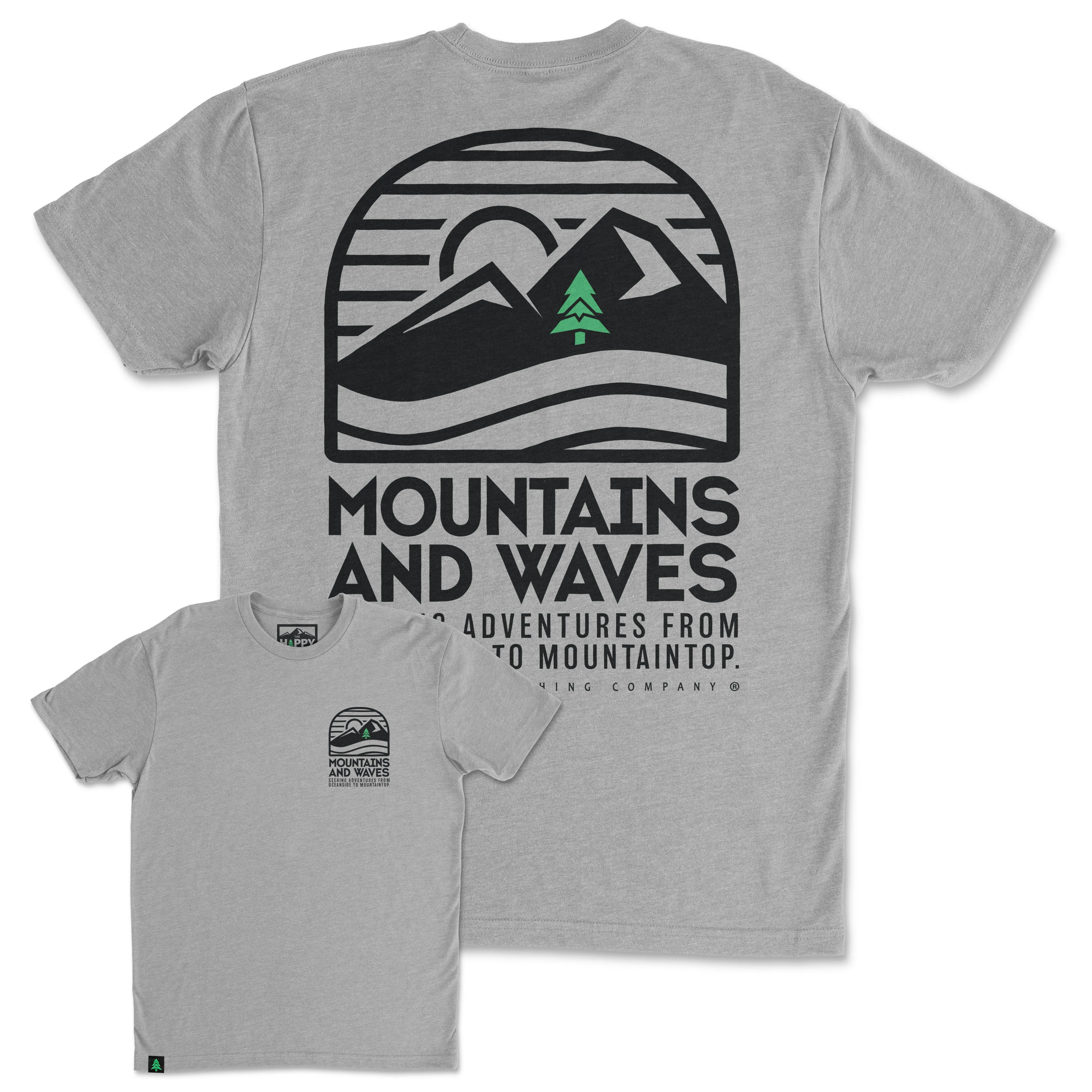 Mountains and Waves Back Print 'Trail Tee' | Lightweight Blend |