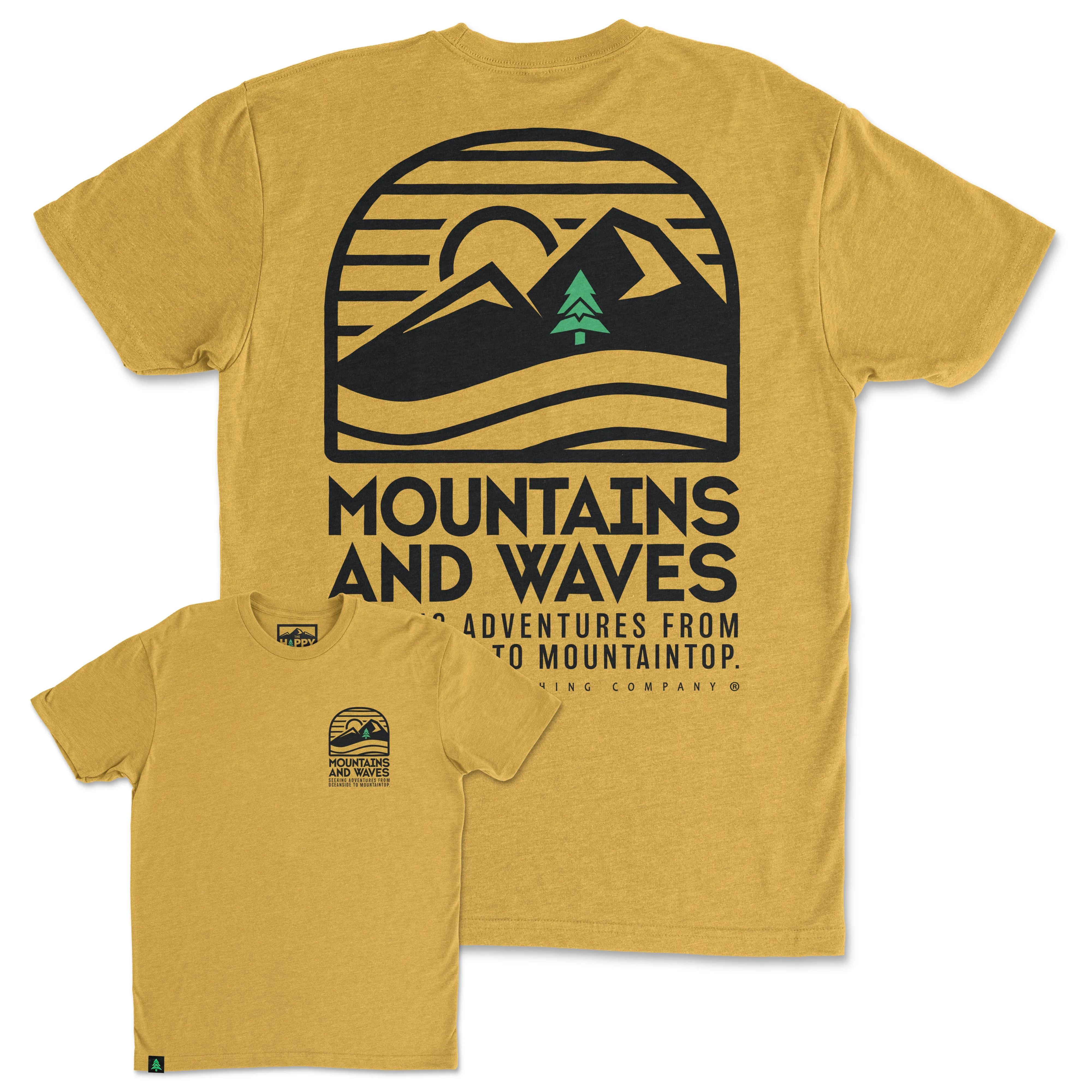 Mountains and Waves Back Print 'Trail Tee' | Lightweight Blend |