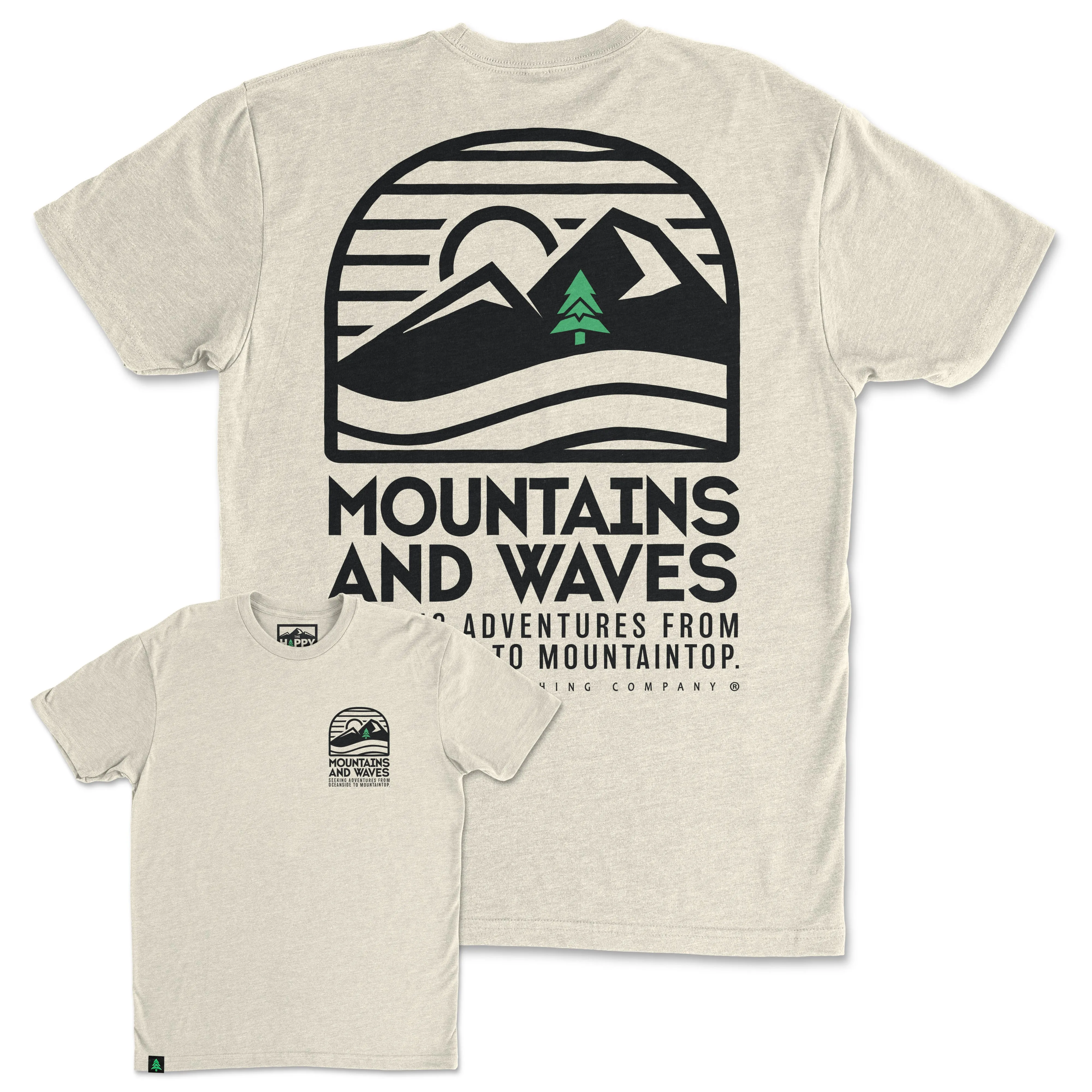 Mountains and Waves Back Print 'Trail Tee' | Lightweight Blend |