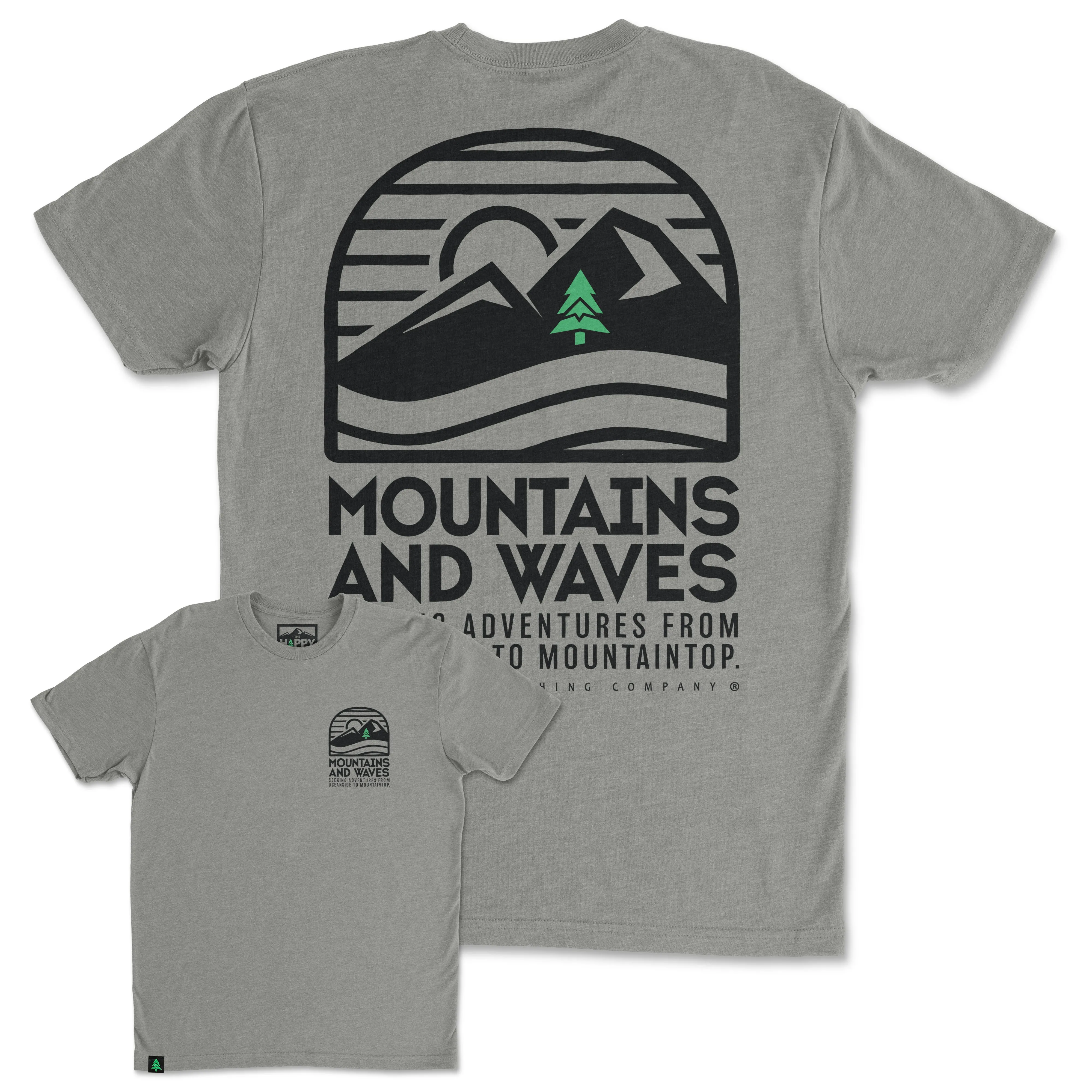 Mountains and Waves Back Print 'Trail Tee' | Lightweight Blend |