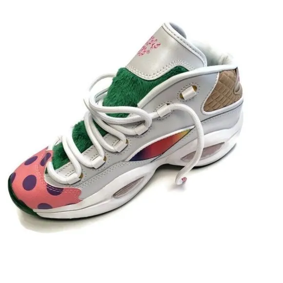 Reebok Size 4.5 Question Mid Candy Land x Hasbro Iverson Rainbow Trail GZ0081