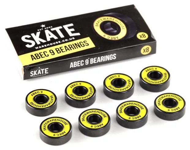 Skatewarehouse Abec 9 Skateboard Bearings & Venom Bearing Lubricant Pack