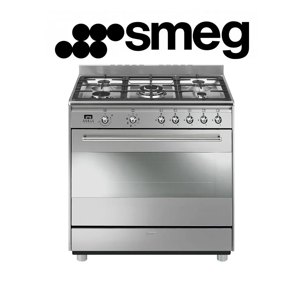 Smeg 90cm 5 Burner Stainless Steel Gas/Electric Stove - SSA91MAX9