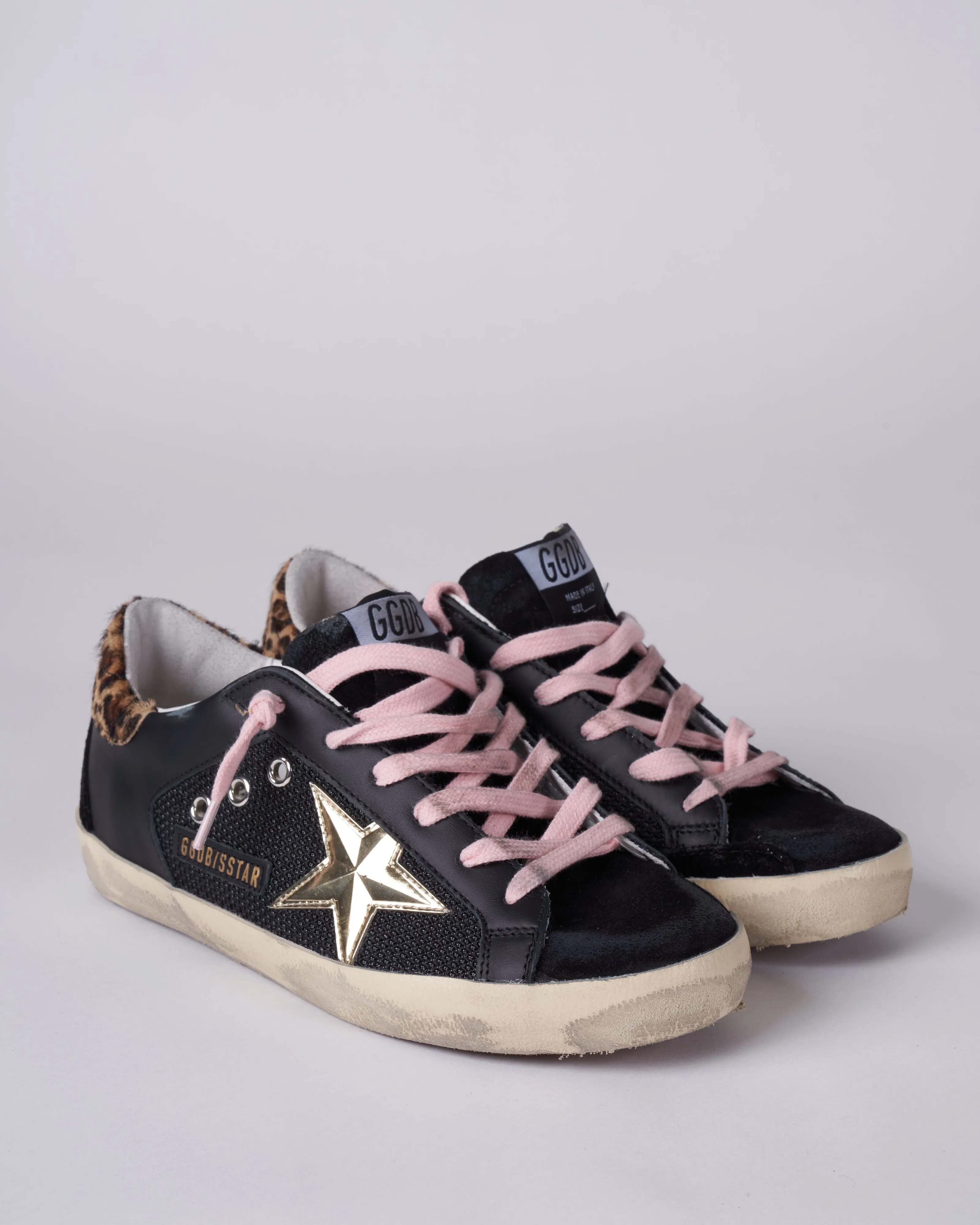 super-star sneaker - black/gold/beige brown leo