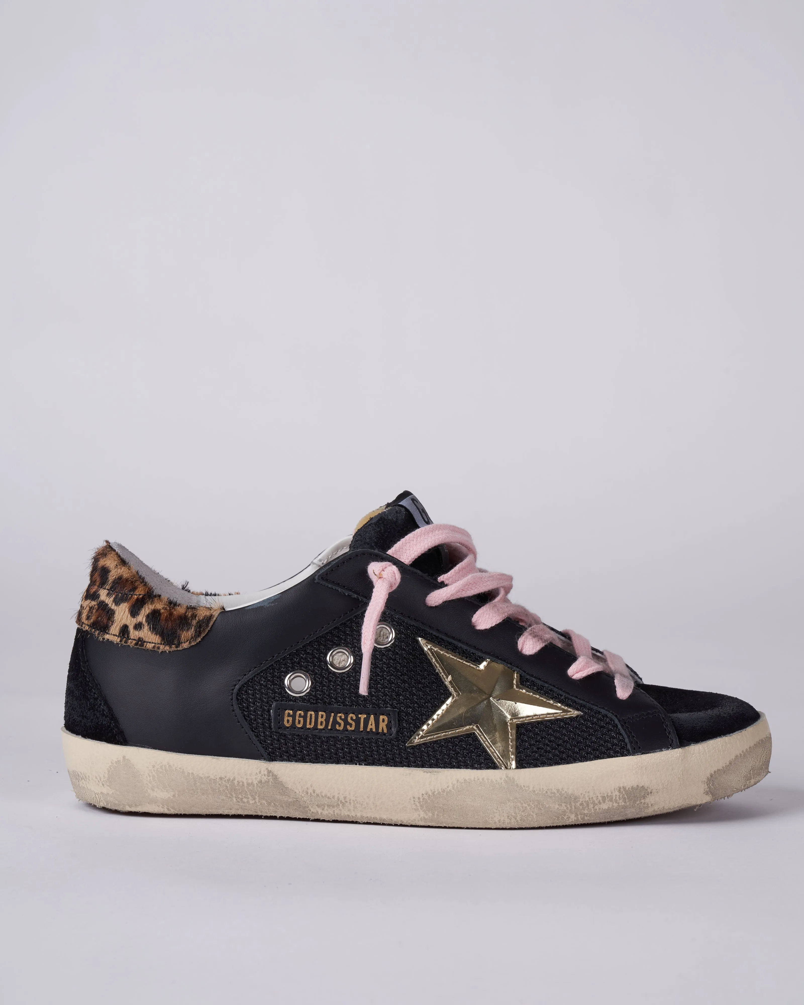 super-star sneaker - black/gold/beige brown leo