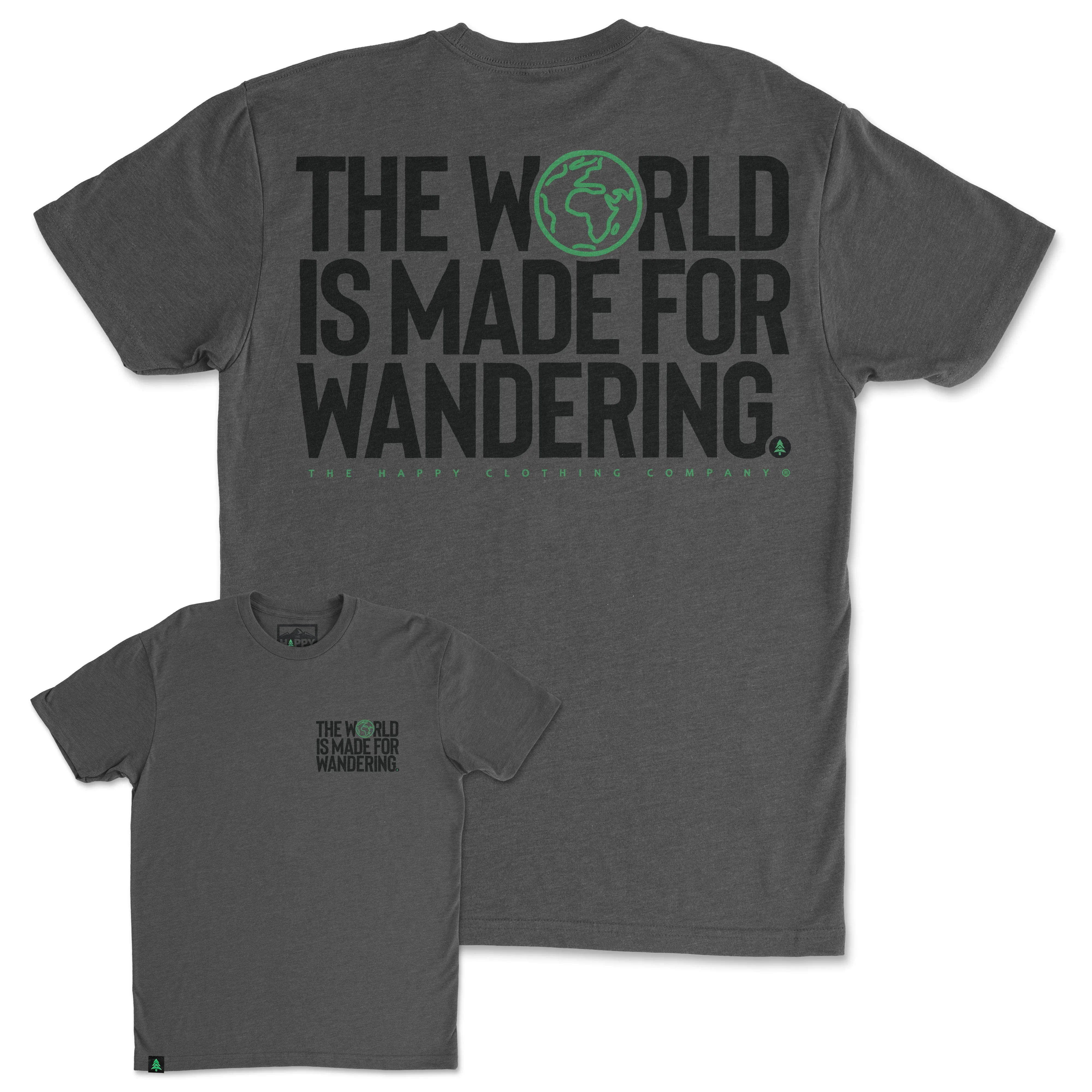 The World Is Made For Wandering Back Print 'Trail Tee' | Lightweight Blend |