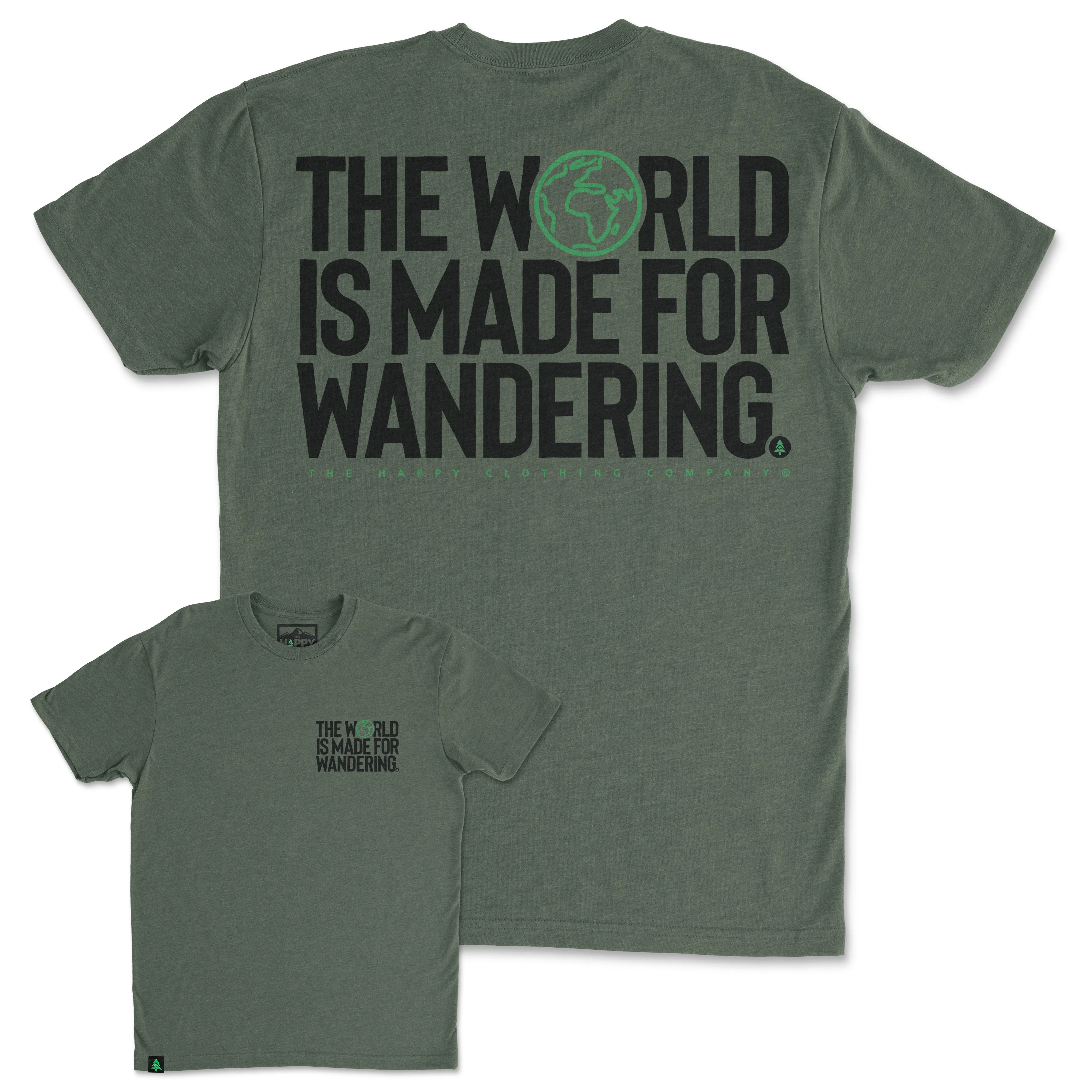 The World Is Made For Wandering Back Print 'Trail Tee' | Lightweight Blend |