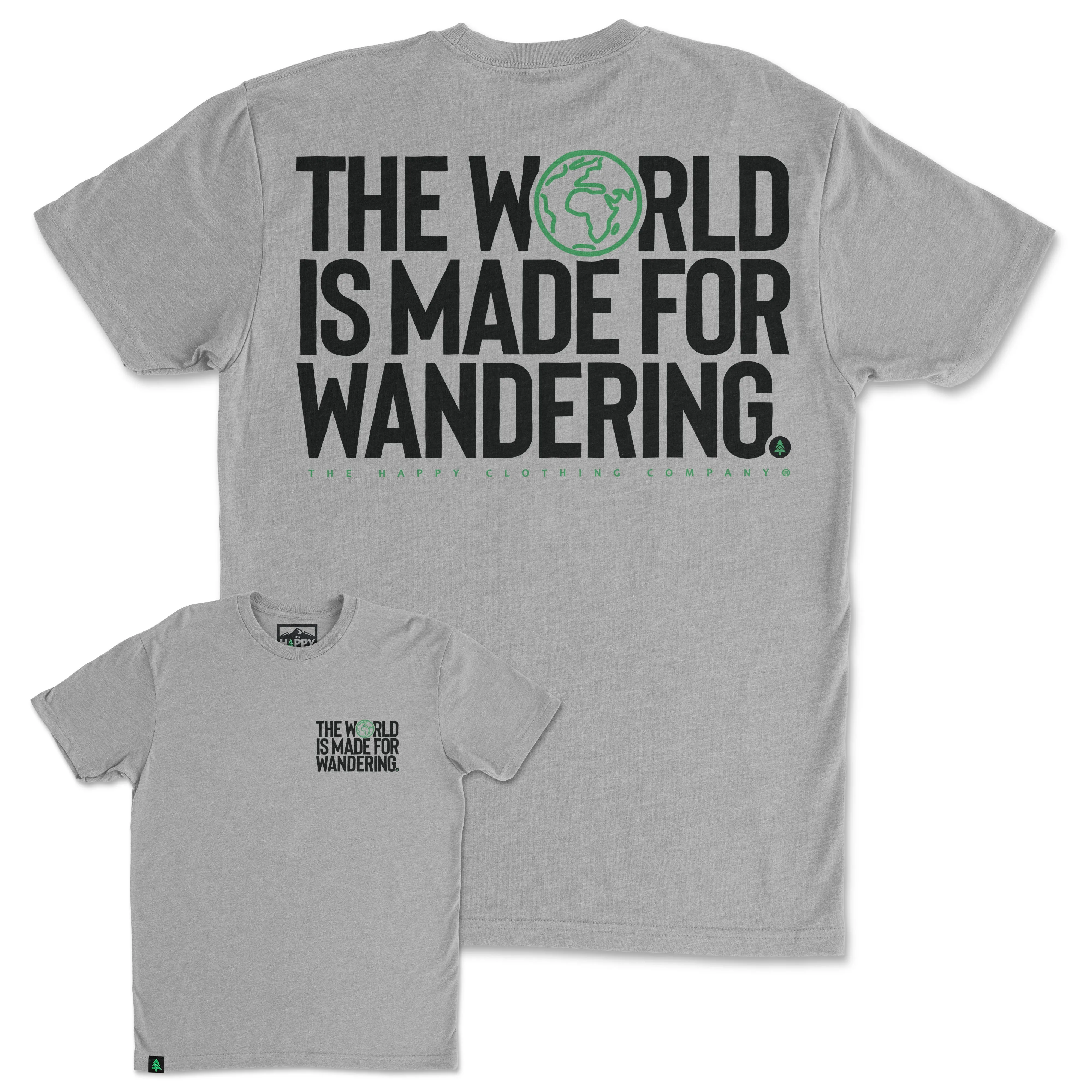 The World Is Made For Wandering Back Print 'Trail Tee' | Lightweight Blend |