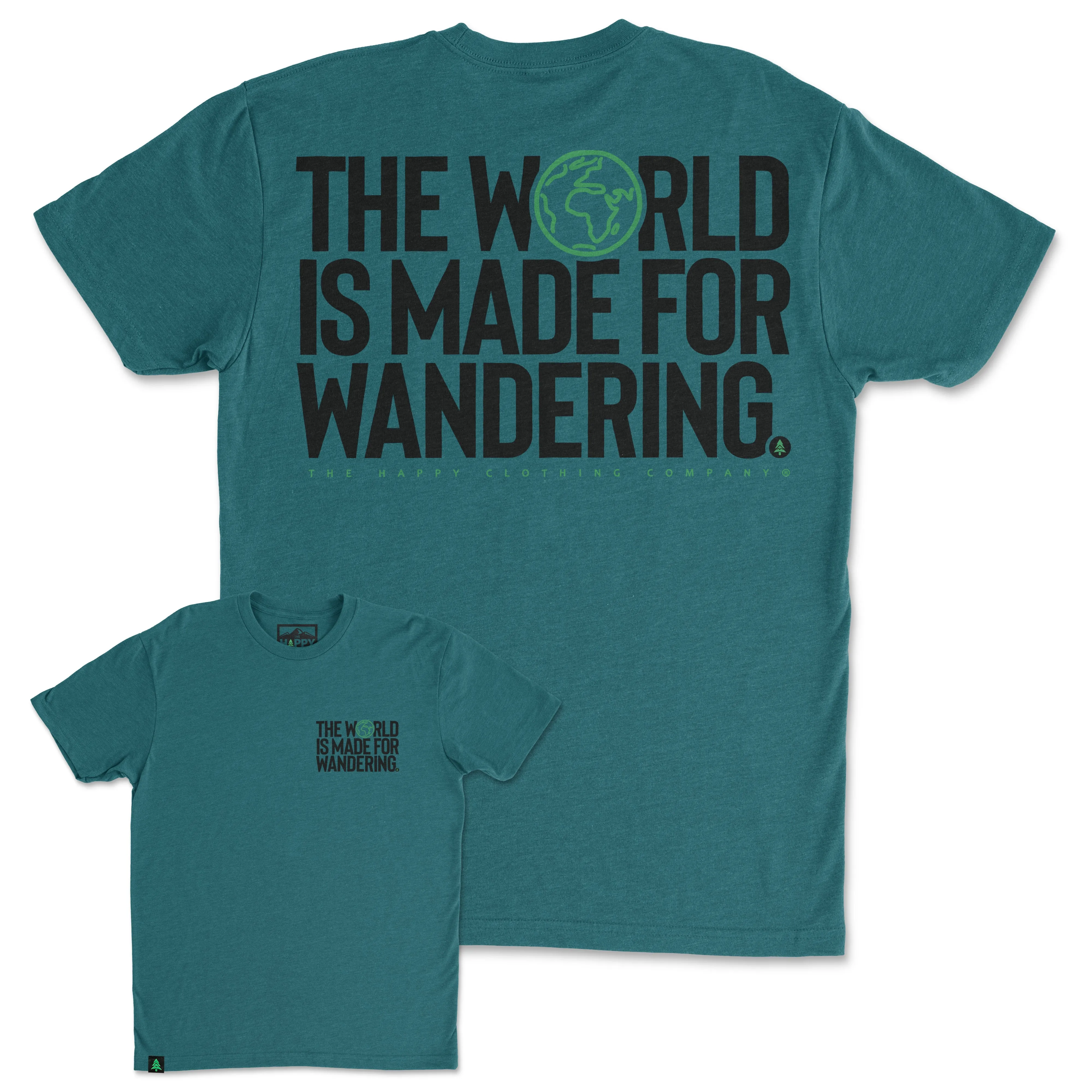 The World Is Made For Wandering Back Print 'Trail Tee' | Lightweight Blend |