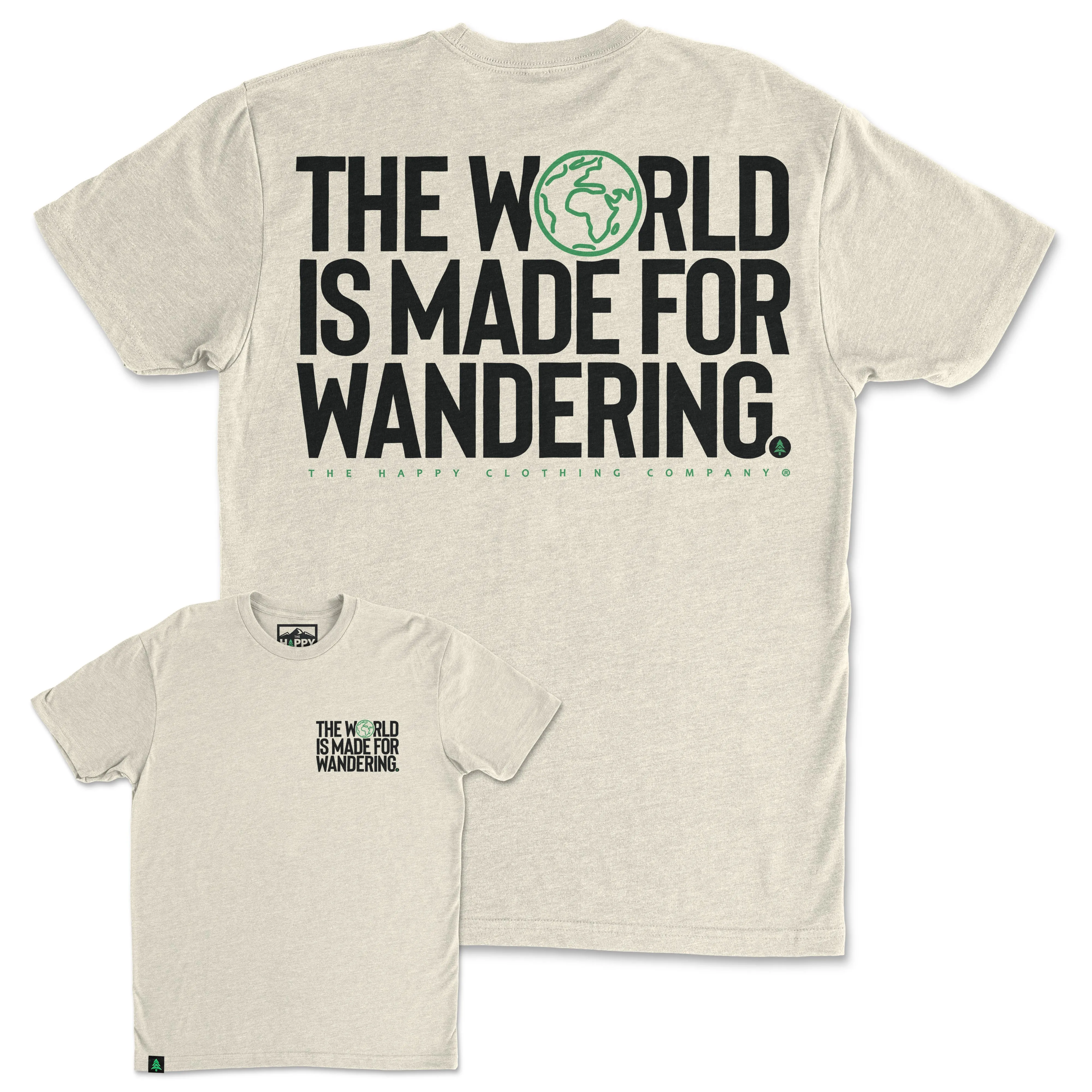 The World Is Made For Wandering Back Print 'Trail Tee' | Lightweight Blend |