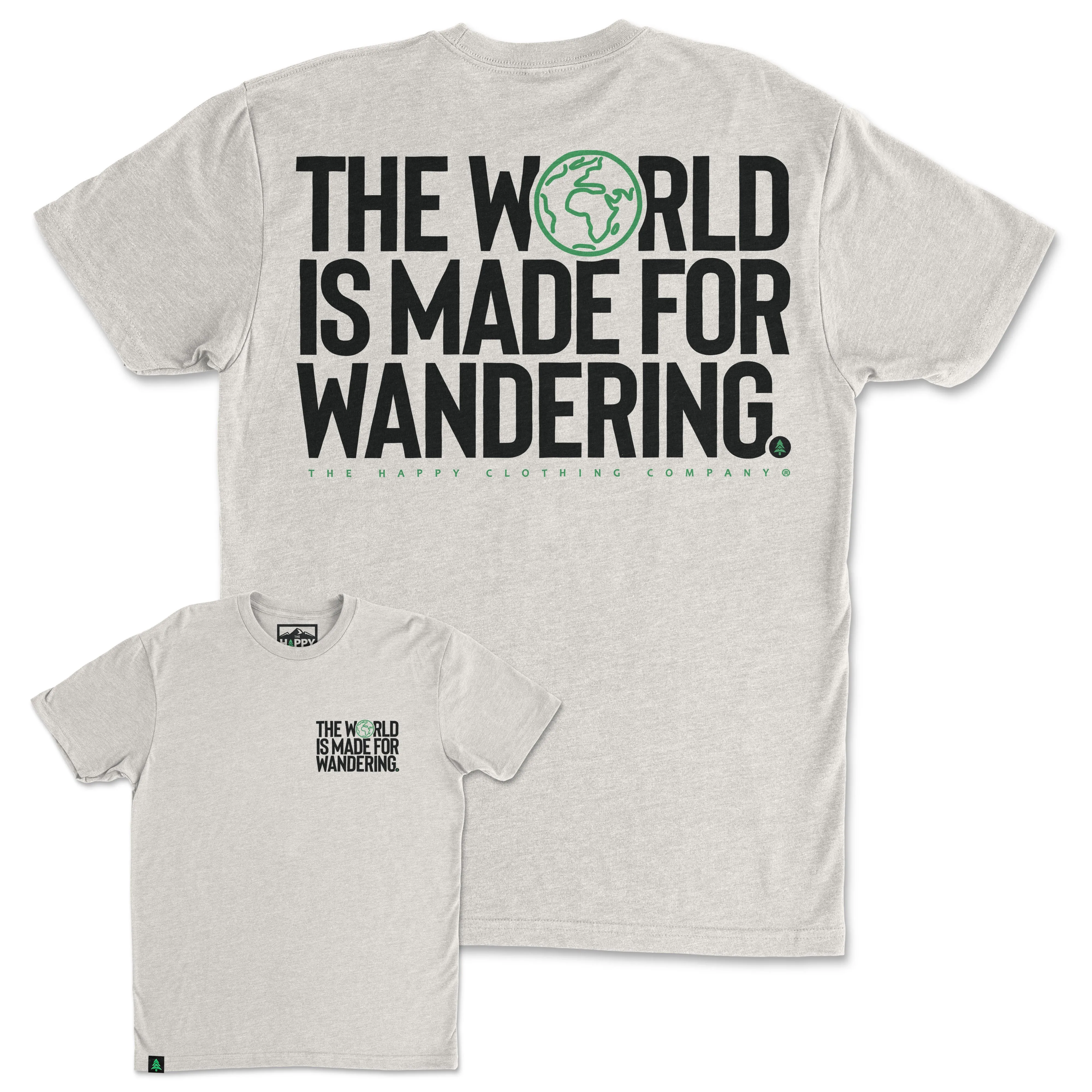 The World Is Made For Wandering Back Print 'Trail Tee' | Lightweight Blend |