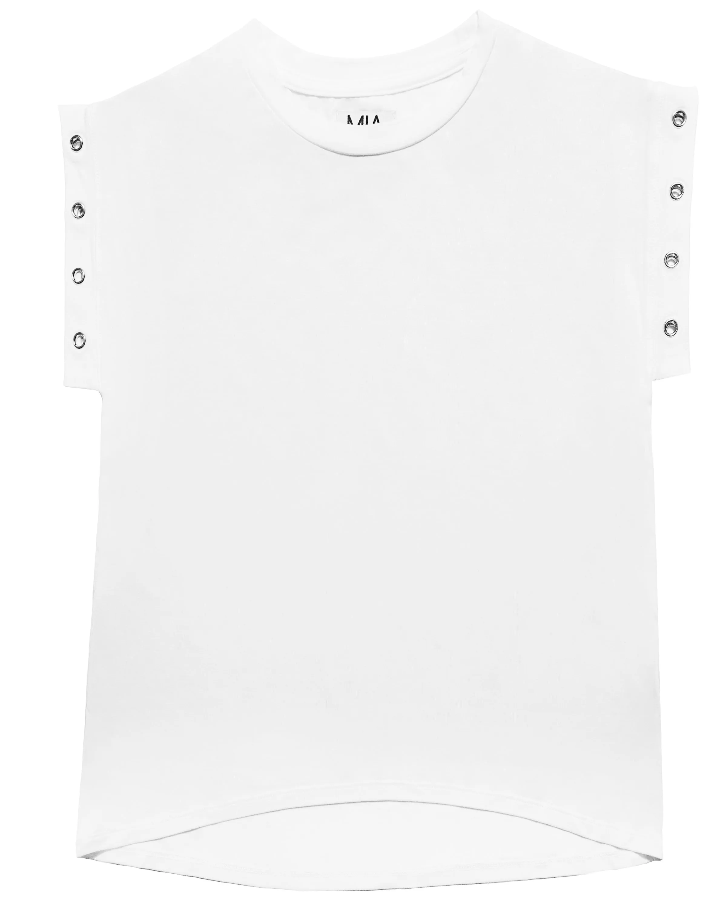 WHITE GROMMET TEE