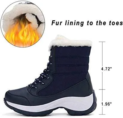 Women Winter Waterproof Warm Boots Fur Lined Snow Boots