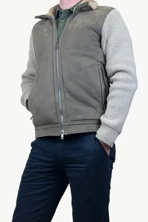 Woven Shearling Collared Jacket